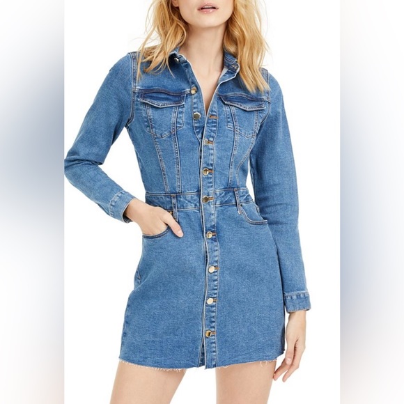 GUESS DENIM DRESS XS - Picture 1 of 16